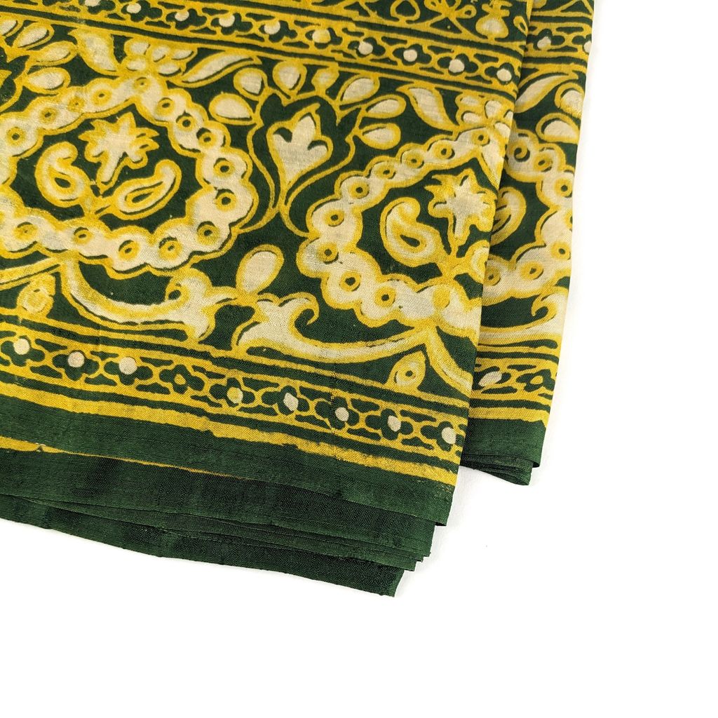 Lightweight Silk Fabric Green Yellow Batik Textile Museum of Canada