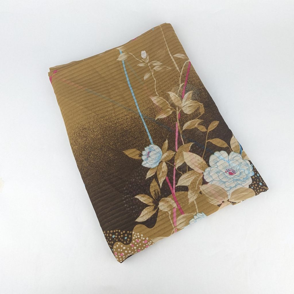 Lightweight Nylon Fabric - Brown Floral