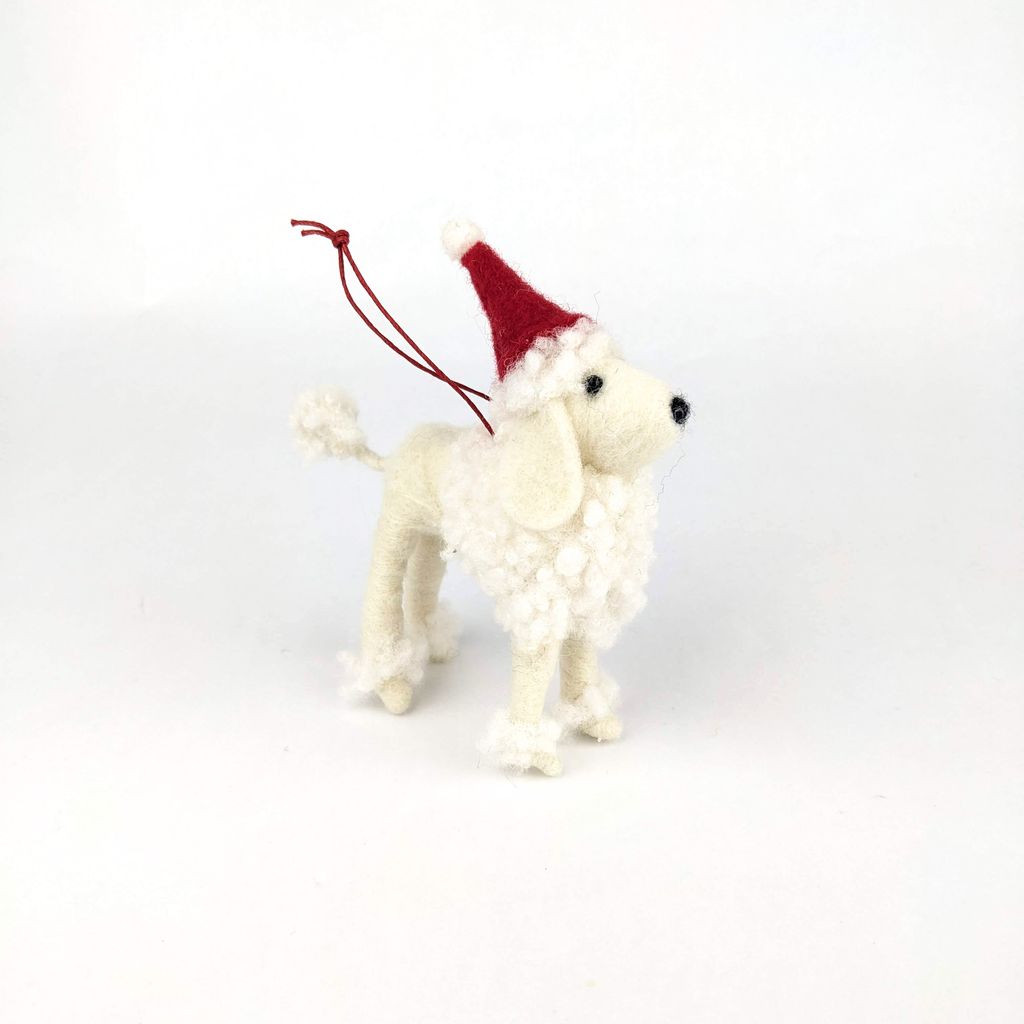 Poodle with Hat Ornament