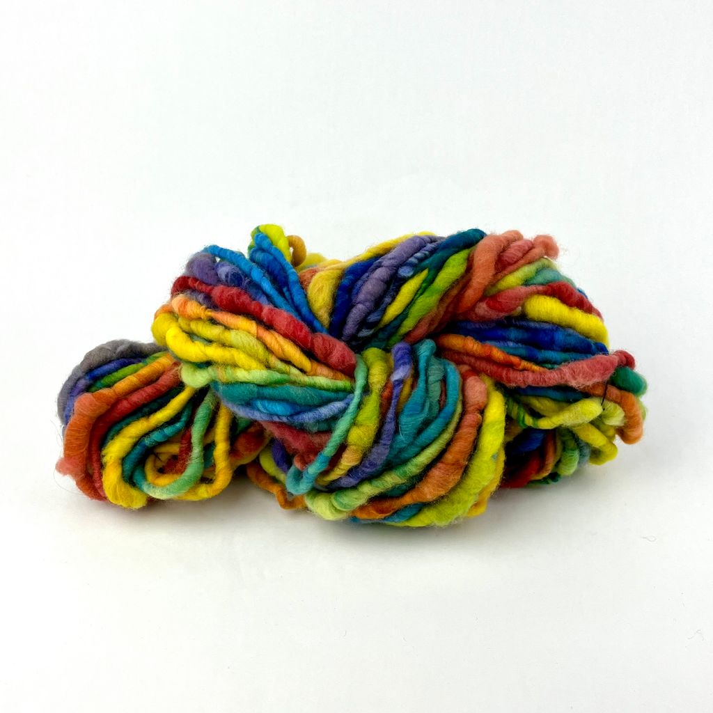 Handspun Wool Yarn - Bright Rainbow