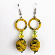 Load image into Gallery viewer, Crochet Earrings - Yellow Balls
