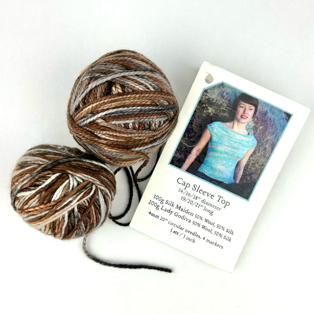 Hand Dyed Silk Wool Yarn - Cap Sleeve Kit