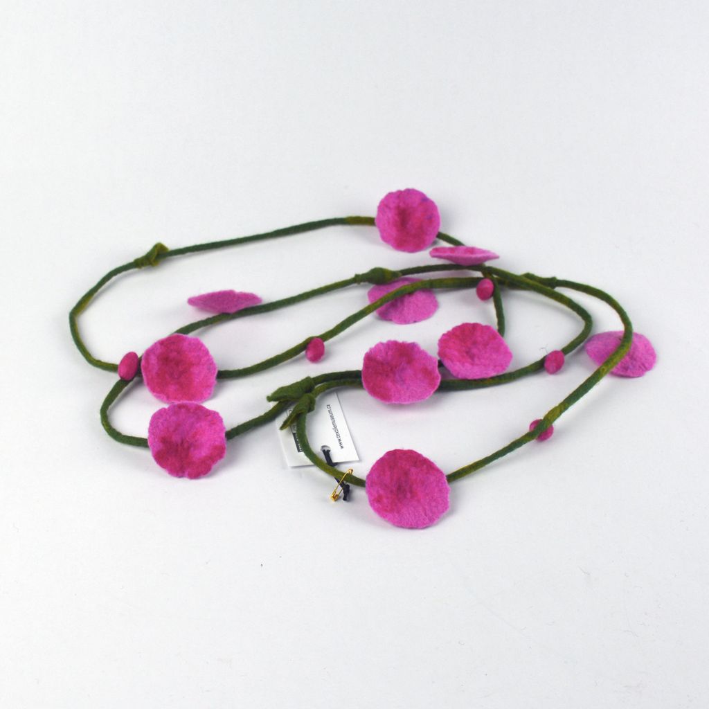 Felt Flower Necklace - Pink