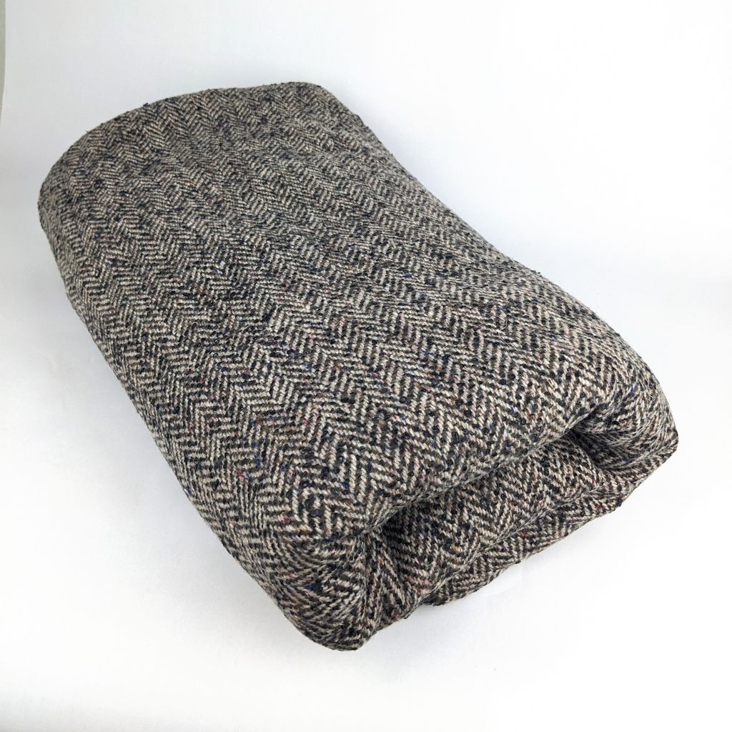 Midweight Synthetic Fabric - Black and White Tweed