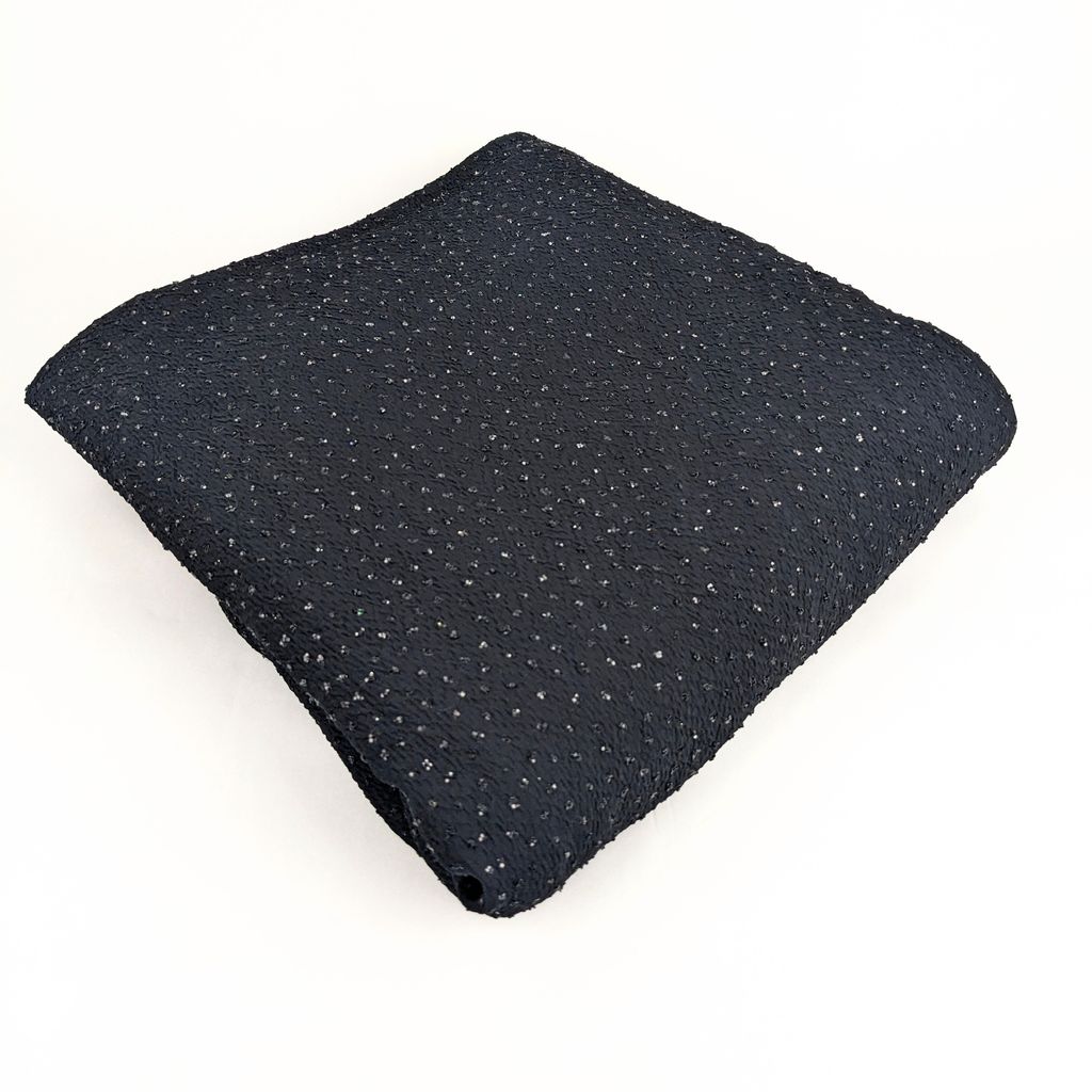 Lightweight Synthetic Fabric - Black Sequins