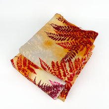 Load image into Gallery viewer, Lightweight Polyester Fabric - Orange Ferns
