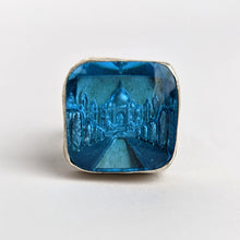 Load image into Gallery viewer, Silver &amp; Glass Taj Mahal Ring
